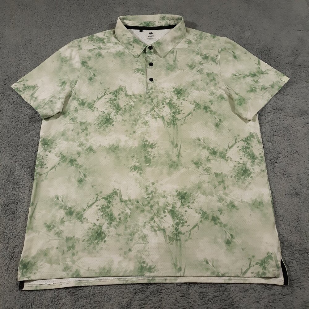 VRST Performance‎ Polo Shirt Mens Size XL Green Golf Abstract